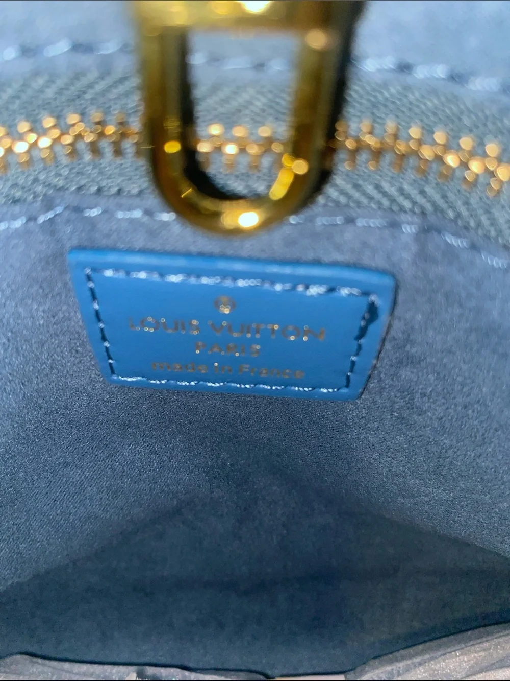 Louis Vuitton Blue Embossed Monogram Satchel